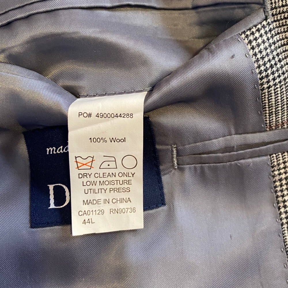 Ralph Lauren Mens 44L Grey Glen Plaid 100% Wool 2-Button Suit Cuffed 38x31 - Picture 5 of 6